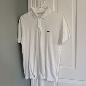 Lacoste Polo White Regular Fit Polo Shirt  Size Large